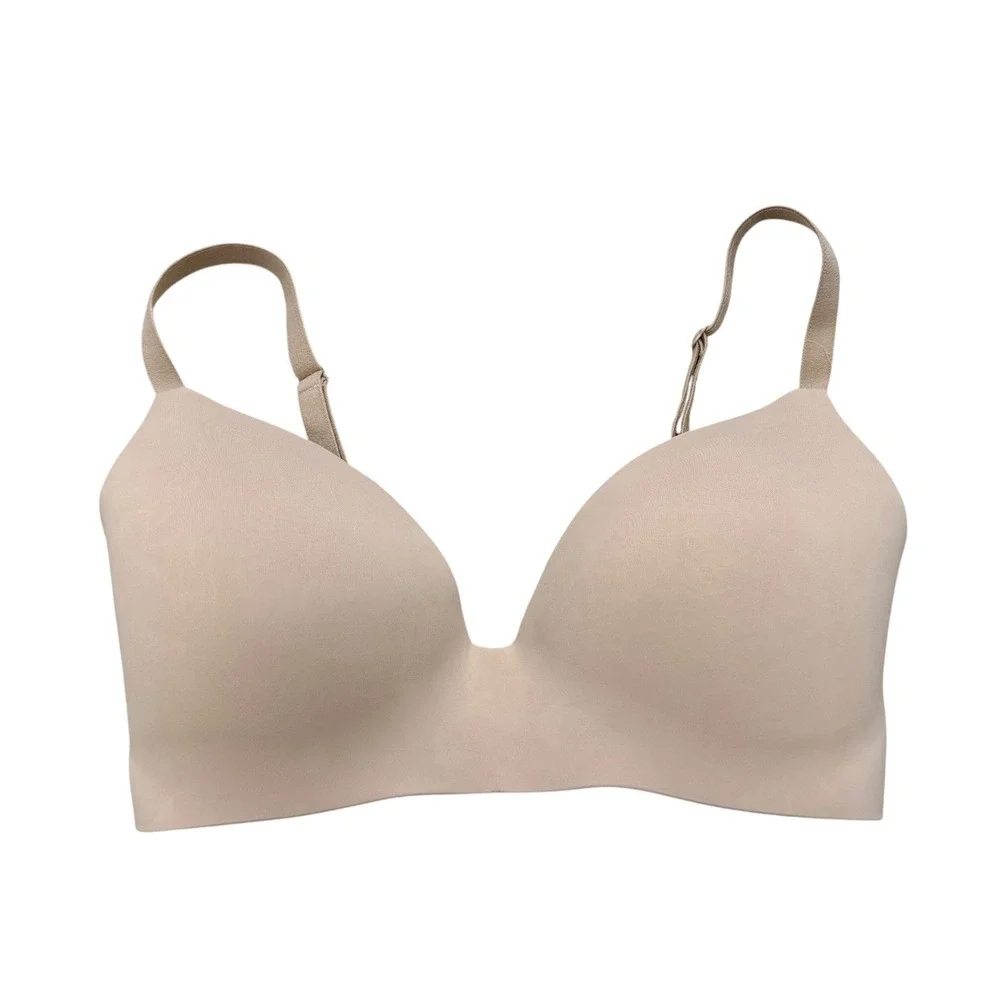 Victorias Secret T-Shirt Lightly Lined Wireless Bra Nude Beige 32DDD F70